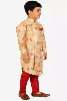 Multicolor Stripes Cotton Jacquard Kurta Pajama Set // Traditional Wear