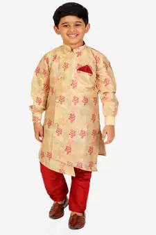 Multicolor Stripes Cotton Jacquard Kurta Pajama Set // Traditional Wear
