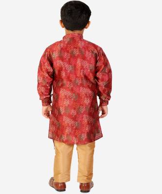 Maroon Stripes Cotton Jacquard Kurta Pajama Set // Traditional Wear 4