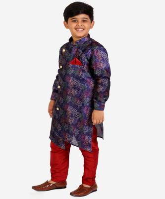 Blue Stripes Cotton Jacquard Kurta Pajama Set // Traditional Wear 3