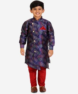 Blue Stripes Cotton Jacquard Kurta Pajama Set // Traditional Wear 4