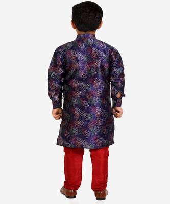 Blue Stripes Cotton Jacquard Kurta Pajama Set // Traditional Wear 5