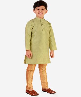 Green Stripes SIlk Jacquard Kurta Pajama Set // Traditional Wear 1