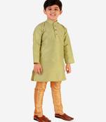 Green Stripes SIlk Jacquard Kurta Pajama Set // Traditional Wear
