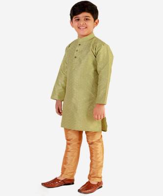Green Stripes SIlk Jacquard Kurta Pajama Set // Traditional Wear 2