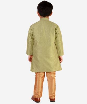Green Stripes SIlk Jacquard Kurta Pajama Set // Traditional Wear 4