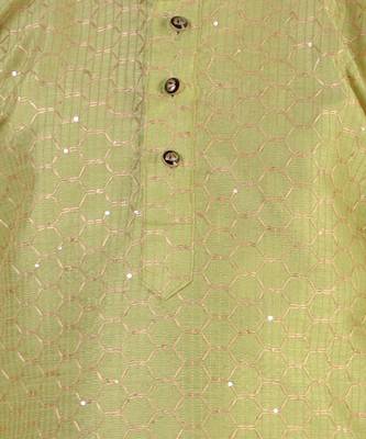 Green Stripes SIlk Jacquard Kurta Pajama Set // Traditional Wear 5