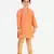 Orange Stripes SIlk Jacquard Kurta Pajama Set // Traditional Wear