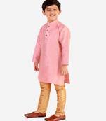 Pink Stripes SIlk Jacquard Kurta Pajama Set // Traditional Wear