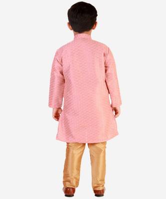 Pink Stripes SIlk Jacquard Kurta Pajama Set // Traditional Wear 3