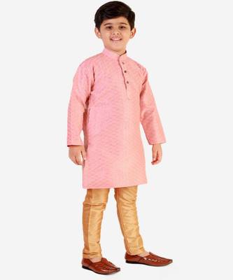 Pink Stripes SIlk Jacquard Kurta Pajama Set // Traditional Wear 4