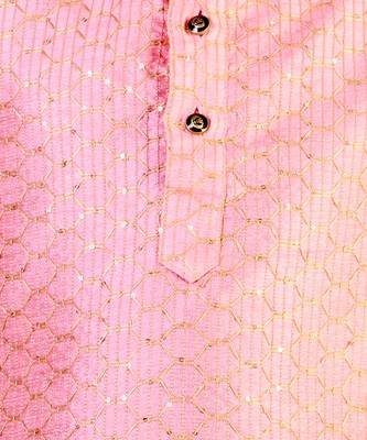 Pink Stripes SIlk Jacquard Kurta Pajama Set // Traditional Wear 5