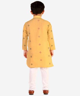 Yellow Stripes SIlk Jacquard Kurta Pajama Set // Traditional Wear 2