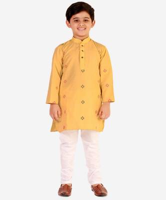 Yellow Stripes SIlk Jacquard Kurta Pajama Set // Traditional Wear 3