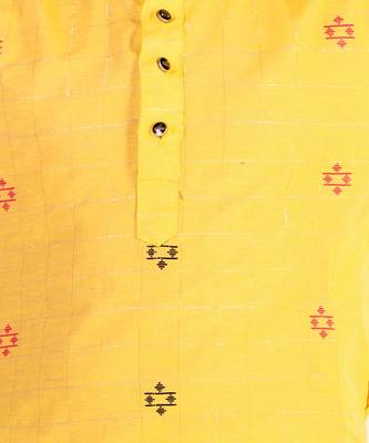 Yellow Stripes SIlk Jacquard Kurta Pajama Set // Traditional Wear 5