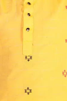 Yellow Stripes SIlk Jacquard Kurta Pajama Set // Traditional Wear