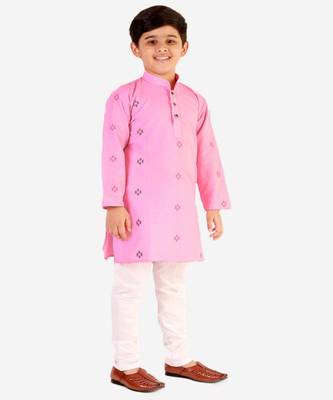 Pink Stripes SIlk Jacquard Kurta Pajama Set // Traditional Wear 1