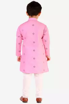 Pink Stripes SIlk Jacquard Kurta Pajama Set // Traditional Wear