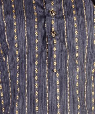 Blue Stripes SIlk Jacquard Kurta Pajama Set // Traditional Wear 5