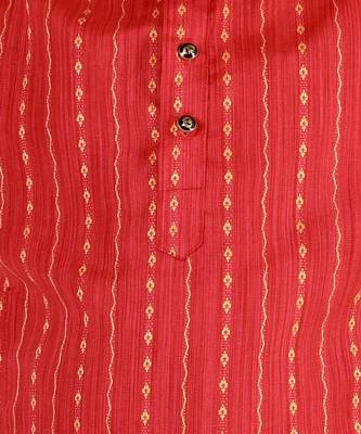 Red Stripes SIlk Jacquard Kurta Pajama Set // Traditional Wear 5
