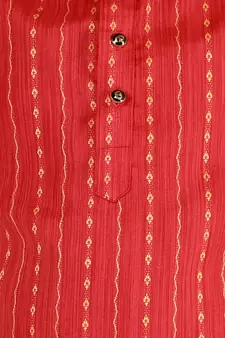 Red Stripes SIlk Jacquard Kurta Pajama Set // Traditional Wear