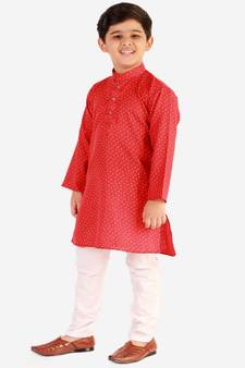 Maroon Stripes SIlk Jacquard Kurta Pajama Set // Traditional Wear