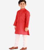 Maroon Stripes SIlk Jacquard Kurta Pajama Set // Traditional Wear