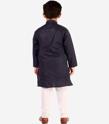 Blue Stripes SIlk Jacquard Kurta Pajama Set // Traditional Wear