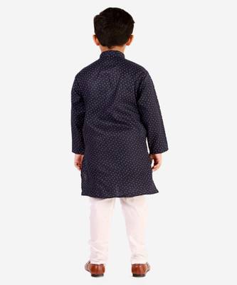 Blue Stripes SIlk Jacquard Kurta Pajama Set // Traditional Wear 3