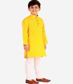 Yellow Stripes SIlk Jacquard Kurta Pajama Set // Traditional Wear