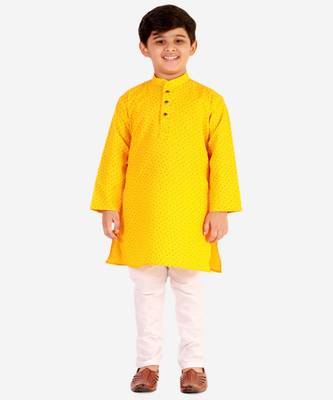 Yellow Stripes SIlk Jacquard Kurta Pajama Set // Traditional Wear 3
