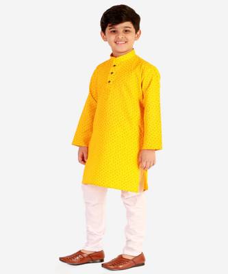 Yellow Stripes SIlk Jacquard Kurta Pajama Set // Traditional Wear 4