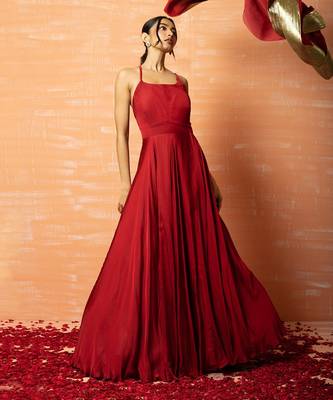 Deep Red Modal Gown Set 2