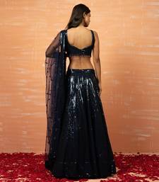 Blue Sequin Lehenga Set