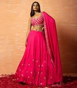 Pink Hand Embroidered Lehenga Set