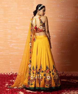 Yellow 3d Lehenga Set 2