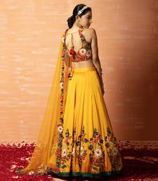 Yellow 3d Lehenga Set