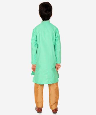Boy's Kurta Pajama For Kids | Striped | Silk | Churindar Pyajama | Traditional Ethnic Wear (S-185) 1