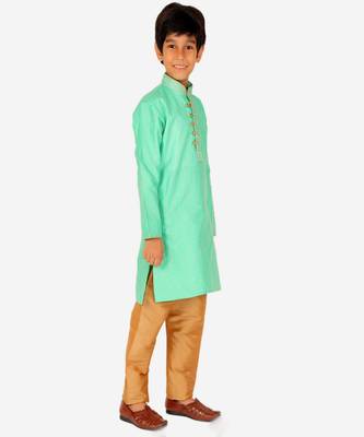 Boy's Kurta Pajama For Kids | Striped | Silk | Churindar Pyajama | Traditional Ethnic Wear (S-185) 3
