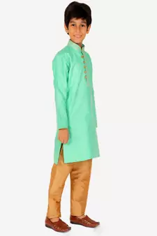 Boy's Kurta Pajama For Kids | Striped | Silk | Churindar Pyajama | Traditional Ethnic Wear (S-185)