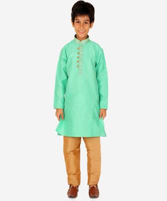Boy's Kurta Pajama For Kids | Striped | Silk | Churindar Pyajama | Traditional Ethnic Wear (S-185) 4