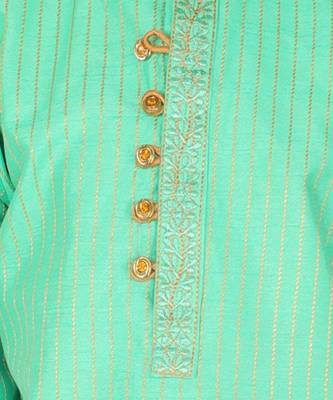 Boy's Kurta Pajama For Kids | Striped | Silk | Churindar Pyajama | Traditional Ethnic Wear (S-185) 5