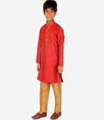 Boy's Kurta Pajama For Kids | Striped | Silk | Churindar Pyajama | Traditional Ethnic Wear (S-185)