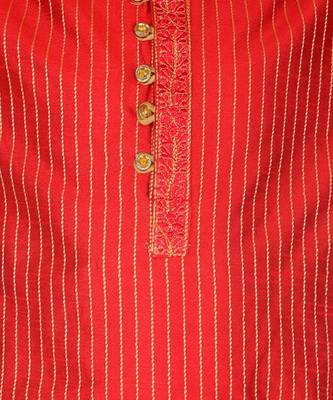 Boy's Kurta Pajama For Kids | Striped | Silk | Churindar Pyajama | Traditional Ethnic Wear (S-185) 5