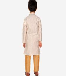 Boy's Kurta Pajama For Kids | Striped | Silk | Churindar Pyajama | Traditional Ethnic Wear (S-185)