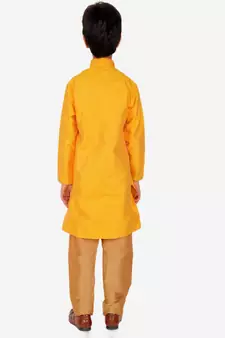 Boy's Kurta Pajama For Kids | Striped | Silk | Churindar Pyajama | Traditional Ethnic Wear (S-185)