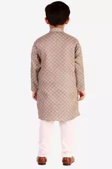 Brown Checks Cotton Kurta Pajama Set // Traditional Wear