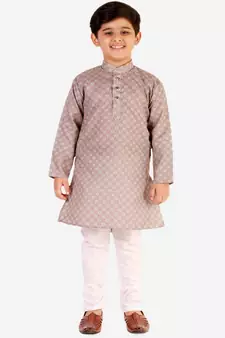 Brown Checks Cotton Kurta Pajama Set // Traditional Wear