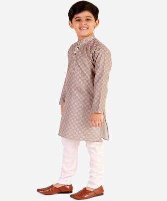 Brown Checks Cotton Kurta Pajama Set // Traditional Wear 3