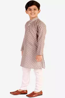 Brown Checks Cotton Kurta Pajama Set // Traditional Wear